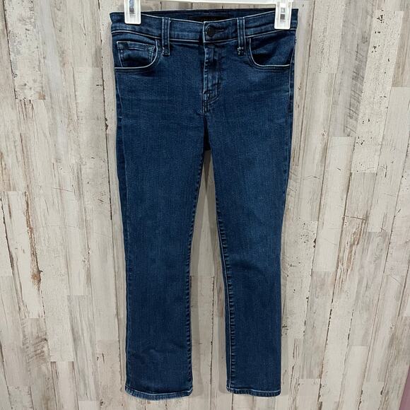 J Brand SELENA MID RISE CROP BOOT Reality Dark Wash Womens Size 25/0 - Picture 1 of 11